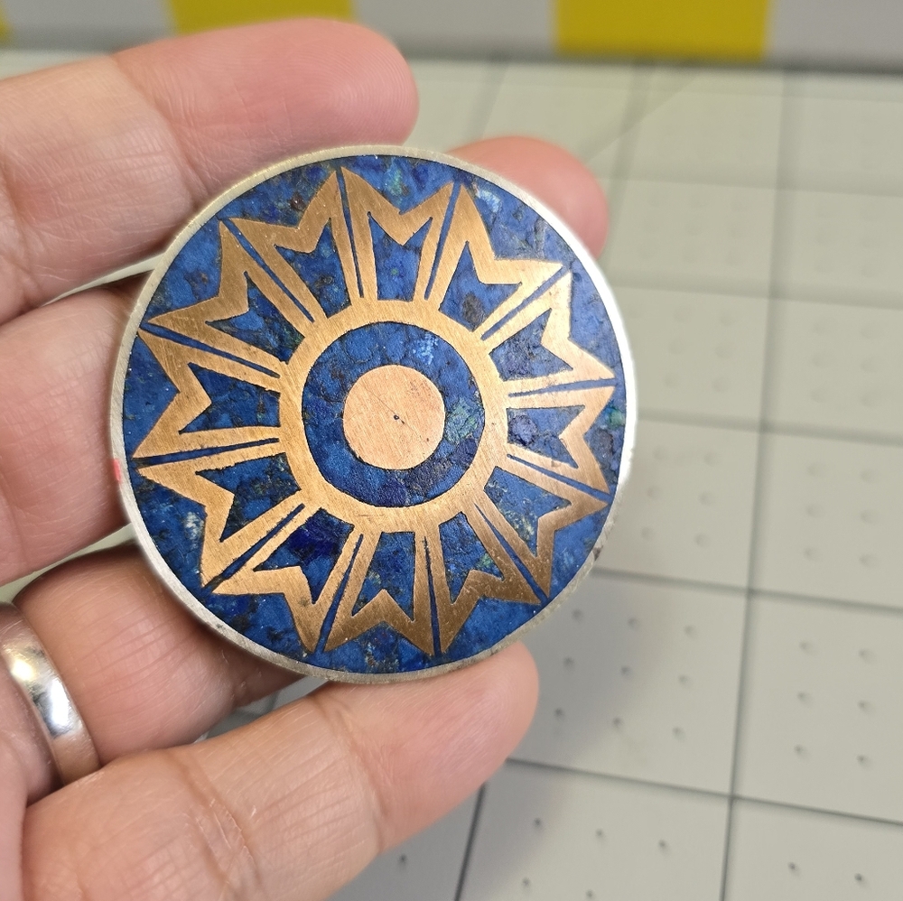 Sterling Silver Circular Brooch/Pendant